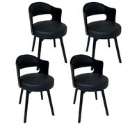 Set of 4 Modern 360° Swivel Dining Chairs Ergonomic Leather Upholstered Design for Dining Room Office Lounge or Dressing Table - Stylish Comfort & Versatility