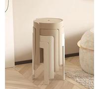 Set of 4 Modern Acrylic Bar Stools Stackable Counter Height Kitchen Chairs No Back Design for Dining Room & Living Room (C 4pcs)