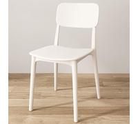 Set of 4 Modern Armless Dining Chairs - Lightweight Plastic Stools, 400kg Capacity, Ideal for Kitchen, Restaurant, Living Room - Stylish White Design
