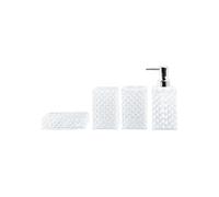 Set Of 4 Modern Bathroom Storage Transparency Diamonds Grids Containers Space Saving Organizers For Shower Sink Essential Shower Shelf Organizers With Geometric Design