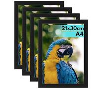 SAHZ Picture Frames Black 21x30 cm Photo Frame - Wooden Picture Frame - Classic Home Photo Frames Picture Frame - Quality Modern Style - Pack of 4