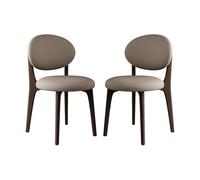 Set of 4 Modern Dining Chairs Upholstered Seats Solid Wood Legs Stylish Dark Walnut & Khaki Design Perfect for Dining Room Kitchen Living Room & Home Decor