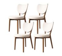 Set of 4 Modern Dining Chairs with Thick Cushions & Wooden Legs - Stylish Comfort for Home Dining Room, Dark Walnut & Light Khaki, Ideal for Chic Interiors & Elegant Dining Spaces
