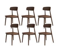Set of 4 Modern Oak Dining Chairs with Curved BackrestSturdy Wooden Design 44cm Seat WidthPerfect for Kitchen & Living Room (Dark Walnut Finish)