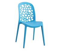 Set of 4 Modern Stackable ABS Chairs - No Assembly Needed, Perfect for Kitchen & Dining Room, Comfortable Leisure & Meeting Seats, Stylish Blue Design