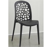 Set of 4 Modern Stackable Chairs - Elegant Black ABS Dining Chairs for Kitchen, Dining Room & Leisure - No Assembly Required - Perfect for Negotiation & Entertaining