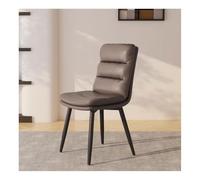 Set of 4 Modern Upholstered Dining Chairs - Brown Accent Chairs with Backrests for Kitchen & Living Room Stylish Lounge Reception Chairs on Black Wood Legs