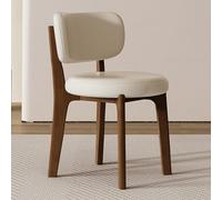 Set of 4 Modern Upholstered Dining Chairs Curved Backrest Wood Frame Armless Kitchen & Living Room Lounge Chairs in Brown Stylish Dining Room Furniture