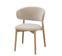 Set of 4 Modern Upholstered Dining Chairs Farmhouse Kitchen Side Chairs with Footrests Natural Beige Fabric Ideal for Dining Room & Kitchen Decor Comfortable & Stylish