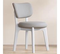 Set of 4 Modern Upholstered Dining Chairs with Swivel Backrests - Stylish White Kitchen Stools for Comfortable Living Room Seating No Armrests - Perfect for Home Decor