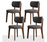 Set of 4 Modern Velvet Dining ChairsFlannel Fabric Cushioned Seats ArmrestFree Design Stylish Wooden Kitchen & Dining Room Chairs Elegant Red