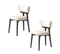 Set of 4 Modern Wooden Dining Chairs with Comfortable Backrest Easy Care Black & White Design for Dining Room Stylish Furniture for Home Décor