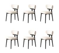 Set of 4 Modern Wooden Dining Room Chairs with Comfortable Backrest Easy Care Stylish Black & White Design Perfect for Dining Area Family Gatherings and Home Decor