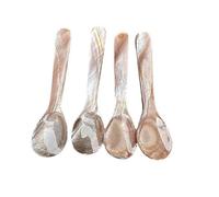 Set of 4 mother-of-pearl caviar spoons, 11 cm, with round handle
