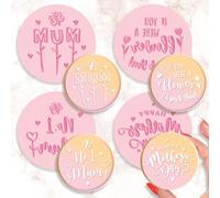 Set of 4 Mothers Day Cupcake Stamps Cookie Cutter Stamp Embosser Debosser Fondant no 1 Mum Flowers Acrylic Cake Topper Decoration for Biscuits Icing Mothers Day x4