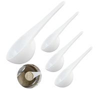 Set of 4 Multi-Purpose Scoops (15g Capacity) for Powders & Liquids - Durable, Non-Recycled PP Plastic - Clear, Dishwasher Safe for Kitchen and Fitness Use