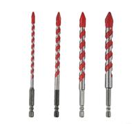 Set of 4 Multifunctional Eccentric Drill Bits with Self Centering Feature for Easy Positioning on All Surfaces