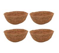 Set Of 4 Natural Coco Hanging Basket Liners Cupped Shaped Coco Liner For 12 Inch Basket