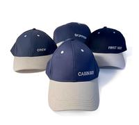 Set of 4 Nautical CAPS | Skipper, First Mate, Crew & Cabin Boy for the Whole Team | Crew | Narrow Boat Accessories | Boating Accessories Blue