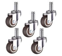 Set of 4 No Noise 2" Rubber Wheels for Carts & Office Chairs Swivel Casters with Brake Threaded Stem Ideal for Furniture Mobility (50mm)