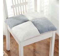 Set of 4 Non-Slip Soft Dining Chair Cushions 42x42cm Seat Pads for Kitchen Home Office Garden - Light Gray Comfort & Style Accessories.