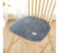 Set of 4 Non-Slip Square Seat Cushions 40x40 cm - Imitation Fur Padded Cushions for Dining Room & Garden Chairs - Vintage Blue Country Style