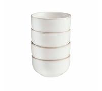 Cooks Professional Set of 4 Nordic Dipping Bowls with Reactive Glaze | 11cm Small Modern Stylish Ceramic Stoneware Side or Dip Bowls | Microwave, Dishwasher, Oven & Freezer Safe Dinnerware | White