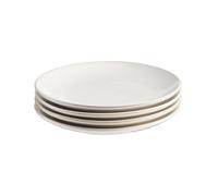 Set of 4 Nordic Stoneware Side Plates Microwave Oven & Dishwasher Safe White