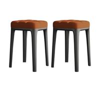 Set of 4 Nordic Upholstered Dining Chairs Stackable No Assembly Required Ideal for Kitchen Café and Family Gatherings (Orange 2PCS)