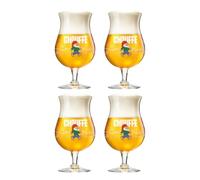 Set of 4 Official La Chouffe 33 halice Beer Glasses - Branded Belgian Ale Glass - Classic Belgian Beer Glassware