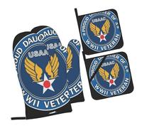 Set of 4 Oven Glove and Pot Holders Corps Proud Dau-ghter ww2 Veteran