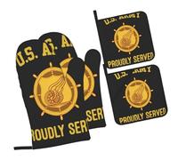 Set of 4 Oven Glove and Pot Holders Transportation Corps Branch Oven