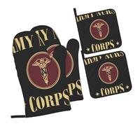 Set of 4 Oven Mitts and Pot Holders Nurse Corps Kitchen Oven Glove