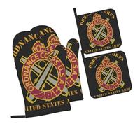 Set of 4 Oven Mitts and Pot Holders Ordnance Corps Regimental Insignia