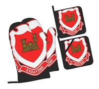 Set of 4 Oven Mitts and Potholder Corps of Engineers-Regimental Crest Oven