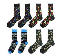 Set of 4 Pairs of Musical Instrument Socks - Guitar Socks, Unusual Gift for Guitarists