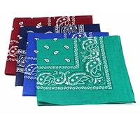 Set of 4 Paisley Pattern Giant 22 inch 56cm Hankie Bandanas Handkerchief
