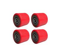 Set of 4 - Pallet Truck Rollers Built-in Ball Bearing 20mm Bore, Diameter 80mm, Width 60mm Heavy Duty Polyurethane PU Wheels 80x60x20mm Manual Forklift Truck Accessories