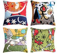 Set of 4 Picasso Cushion Cover 45x45cm Vintage Abstract Pattern printing Plush Decorative Cushion Covers for Modern Sofas Bedroom Office-45 x 45 cm_style-3