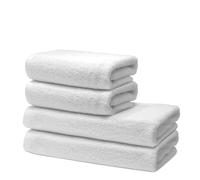Set of 4 Pieces Bath Towels - 2 Bath Towels 70x140cm + 2 Hand Towels 50x100cm - Premium 100% Turkish Cotton Towel - 500 GSM - Very Soft & Absorbent - Oeko-TEX Certified - Ôhm - White