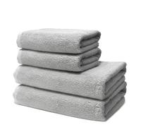 Set of 4 Pieces Bath Towels - 2 Bath Towels 70x140cm + 2 Hand Towels 50x100cm - Premium 100% Turkish Cotton Towel - 500 GSM - Very Soft & Absorbent - Oeko-TEX Certified - Ôhm - Light Grey