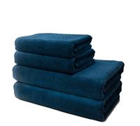 Set of 4 Pieces Bath Towels - 2 Bath Towels 70x140cm + 2 Hand Towels 50x100cm - Premium 100% Turkish Cotton Towel - 500 GSM - Very Soft & Absorbent - Oeko-TEX Certified - Ôhm - Navy Blue