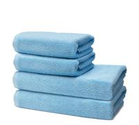 Set of 4 Pieces Bath Towels - 2 Bath Towels 70x140cm + 2 Hand Towels 50x100cm - Premium 100% Turkish Cotton Towel - 500 GSM - Very Soft & Absorbent - Oeko-TEX Certified - Ôhm - Light Blue