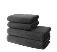 Set of 4 Pieces Bath Towels - 2 Bath Towels 70x140cm + 2 Hand Towels 50x100cm - Premium 100% Turkish Cotton Towel - 500 GSM - Very Soft & Absorbent - Oeko-TEX Certified - Ôhm - Anthracite Grey