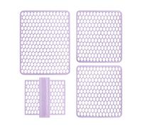 Set of 4 Pieces Sink Mats Save Sink Fender Drainer Colorful Rubber (Lilac)