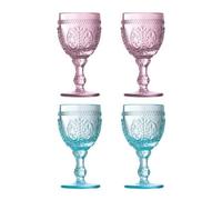 Set of 4 Pink And Blue Wine Glasses | Fleur