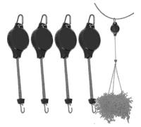 Set of 4 plant pulleys, retractable plant hooks, adjustable hanging brackets for hanging flower baskets