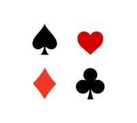 Set of 4 Playing card suits TEMPORARY TATTOO Waterproof Spades, heart, diamond, clubs