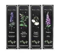 Set of 4 Poisonous Plants Incense Stick Packs - Botanical-Inspired Scents with Gothic Plant Designs, Ideal for Creating Mystical Atmospheres and Unique Home Décor