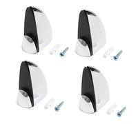 Set of 4 Polished Chrome Glass Shelf Clamp Brackets for Bathroom Use with Adjustable Screws Compatible with 3 15mm Glass Thickness